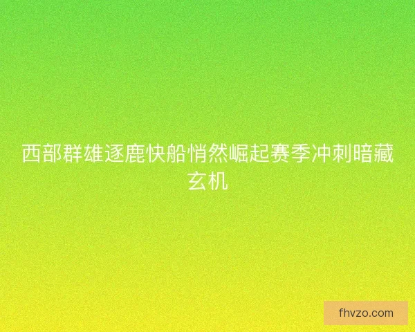 西部群雄逐鹿快船悄然崛起赛季冲刺暗藏玄机